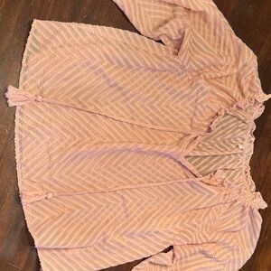Elegant Chevron Blouse in Soft Pink